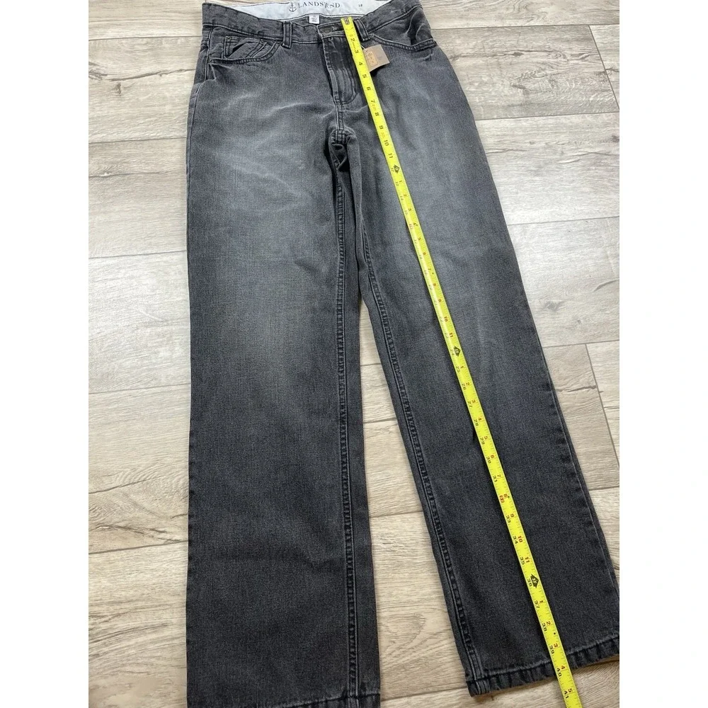 Lands' End Jeans Size 18‎ Kids Mid Rise Stretch Straight Leg Blue Denim NWT